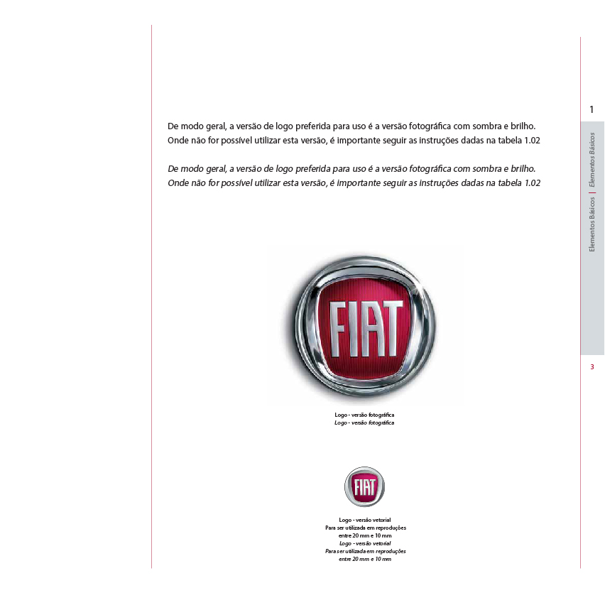Manual de identidade visual - Apresentação do manual da Fiat